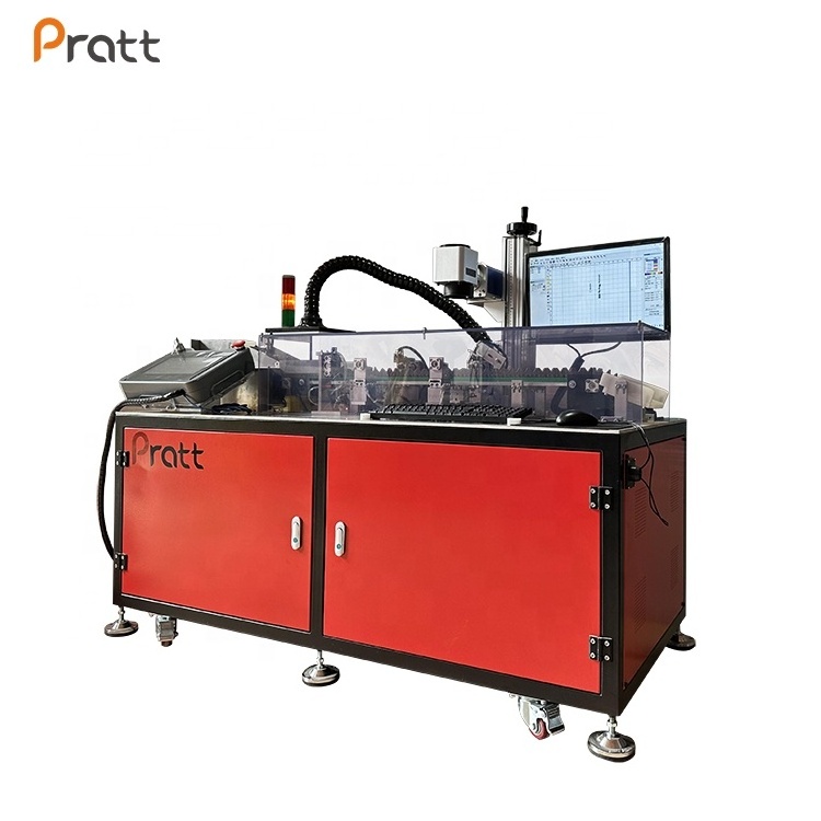 Fiber Laser Flying Marking Machine With Conveyor Belt For Pen Marking Jpt Source Ccd Fiber Laser Marking Engraving Machine