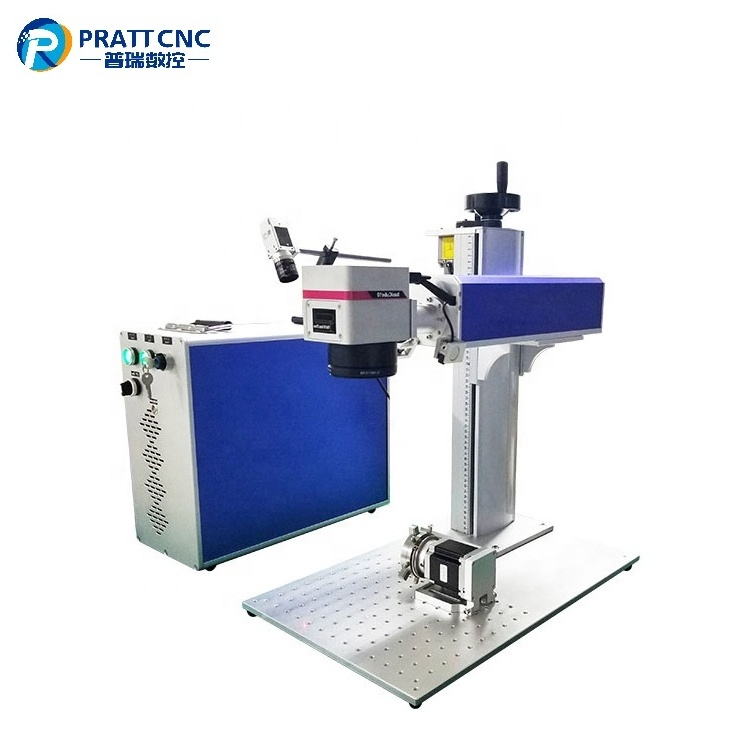 Jpt Raycus 20w 30w Logo Maker Water Cooled Laser Marking Machine With Rotary