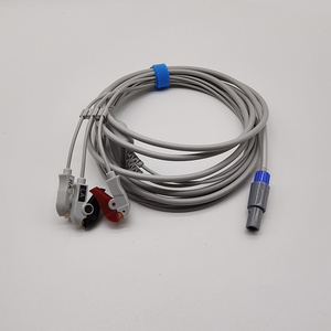 3 leads GE Vivid ECG/EKG cable,3.6m