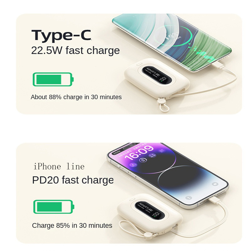 New Arrival Portable Charger Mini Powerbank 10000mAh Compact Pocket Emergency Battery 22.5W Fast charging 10000mah power bank