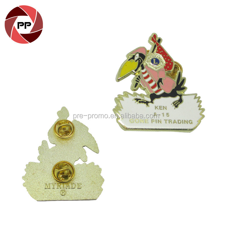 Shinny Gold Color and antique nickel color combined Two-color Electroplating Hard Enamel manufacture Pin Badge