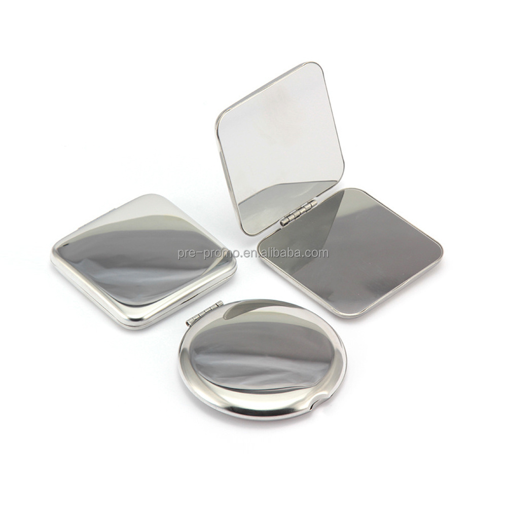 Wholesale custom wedding favors double sides custom square stainless steel cosmetic mirror