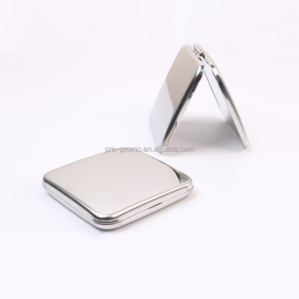 Wholesale custom wedding favors double sides custom square stainless steel cosmetic mirror