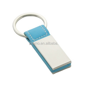 Wholesale handmade car branded custom leather keychain with metal parts