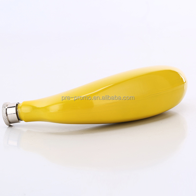 Custom wholesale stainless steel 304# banana hip flask, 5oz banana whisky hip flask