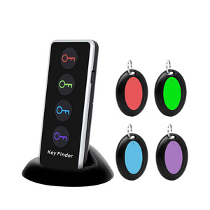 Smart tag tracker wireless RF item locator key finder with LED flashlight and base support