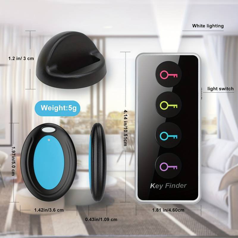 4 in 1 wireless remote control key finder with key chain flashlight and sound tracking GPS tracker for elderly