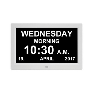 OEM LED backlight 10inch English Talking hourly Chime Auto Dimming Alarm Table Clock For Elderly Blind