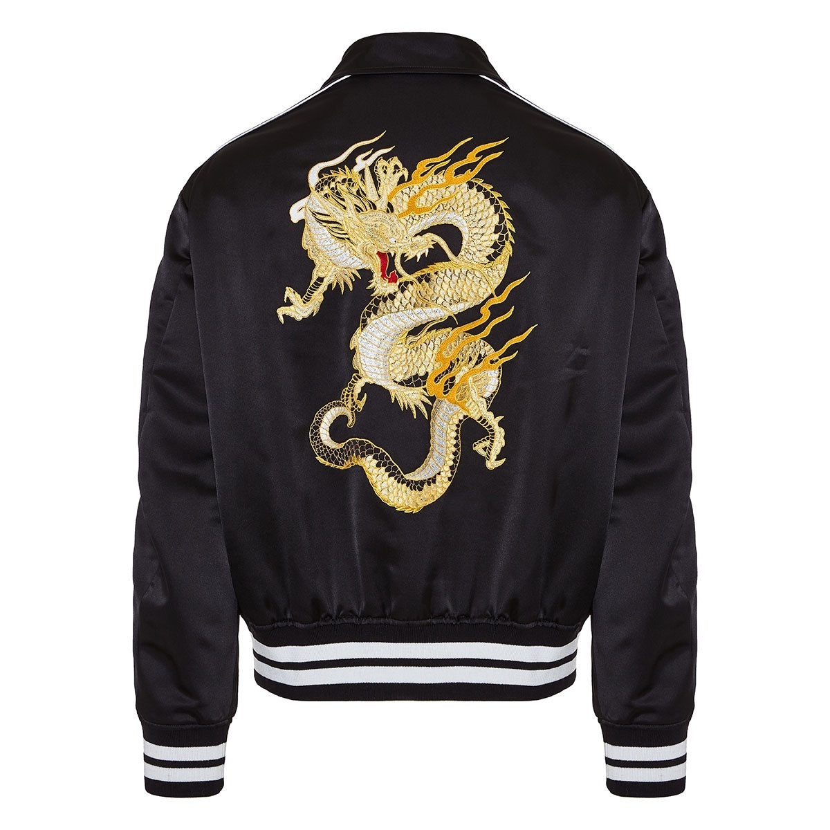 Wholesale Custom Nylon Satin Embroidered Jackets / 100% Polyester Satin Bomber Jacket / Varsity Logo Embroidery Jacket