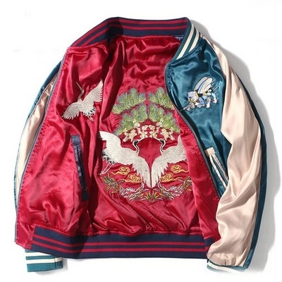 Custom embroidered satin jackets deals