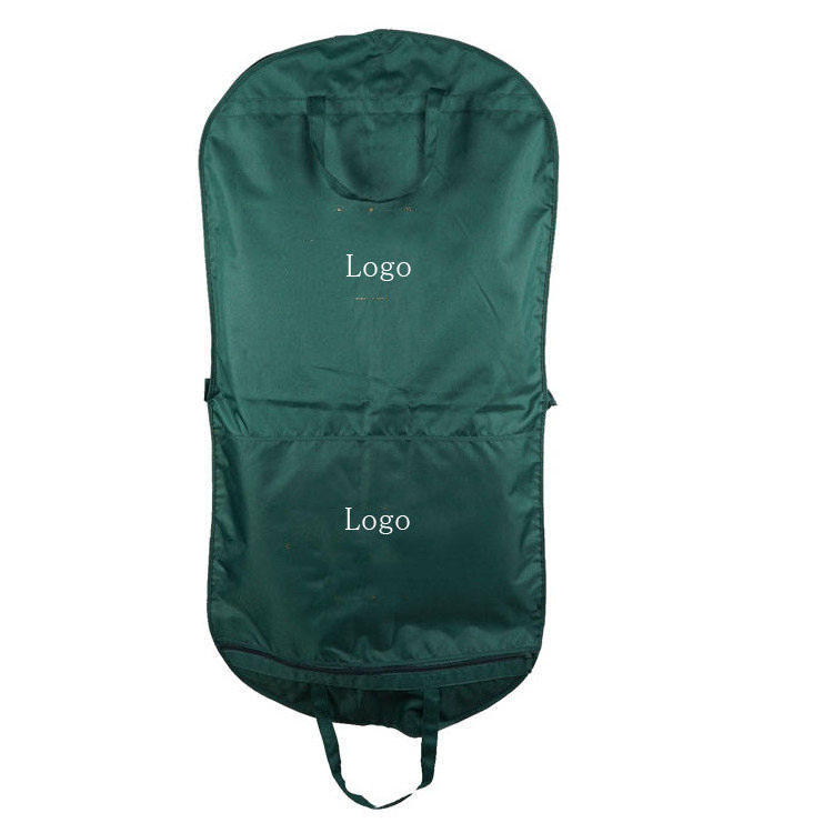 Custom Logo print Green Coat Eco Friendly Zipper Breathable Non Woven Foldable Suit Bag Garment Dust Covers garment bag