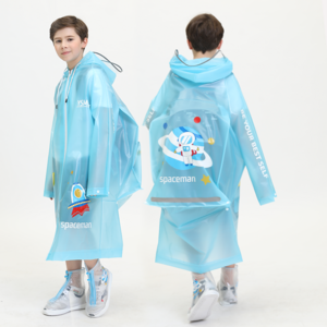 2024 trendy rainwear Rain Coats Reusable Rain Poncho Jacket Boys and Girls kids clear transparent motorcycle raincoat waterproof