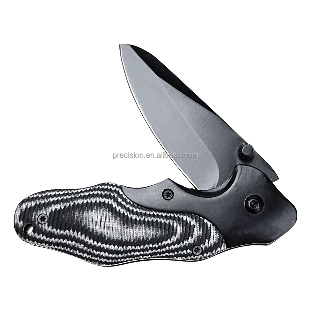 Custom D2 Titanium Plating Blade Micarta Handle Folding Survival Camping EDC Knife for Outdoor