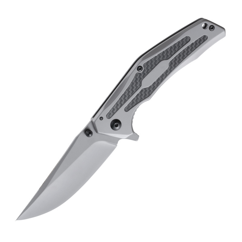 M390 Steel EDC Folding Pocket Knife with Titanium and Carbon Fiber Handle