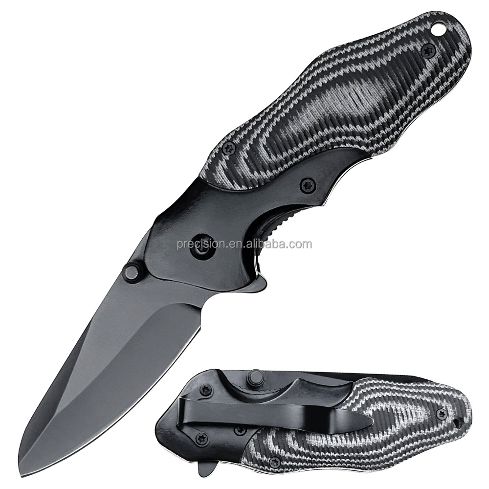 Custom D2 Titanium Plating Blade Micarta Handle Folding Survival Camping EDC Knife for Outdoor