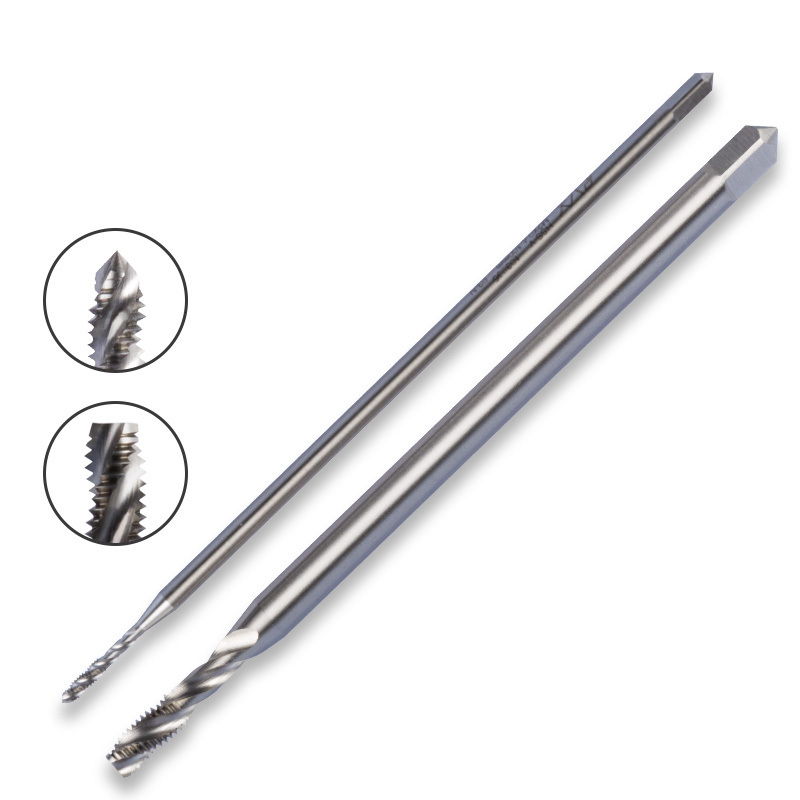 High Performance Machine Thread Taps Perfect Chip Removal M2 M2.5 M3 M4 M6 M8 Long Shank Spiral Tap Solid Carbide Threading Taps