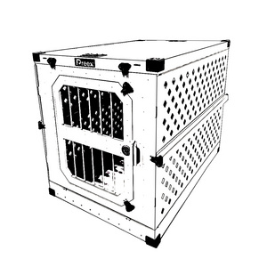 Large Portable Aluminum Red 48" Dog Cages Collpaislbe Travel Folding Dog Kennel Crate