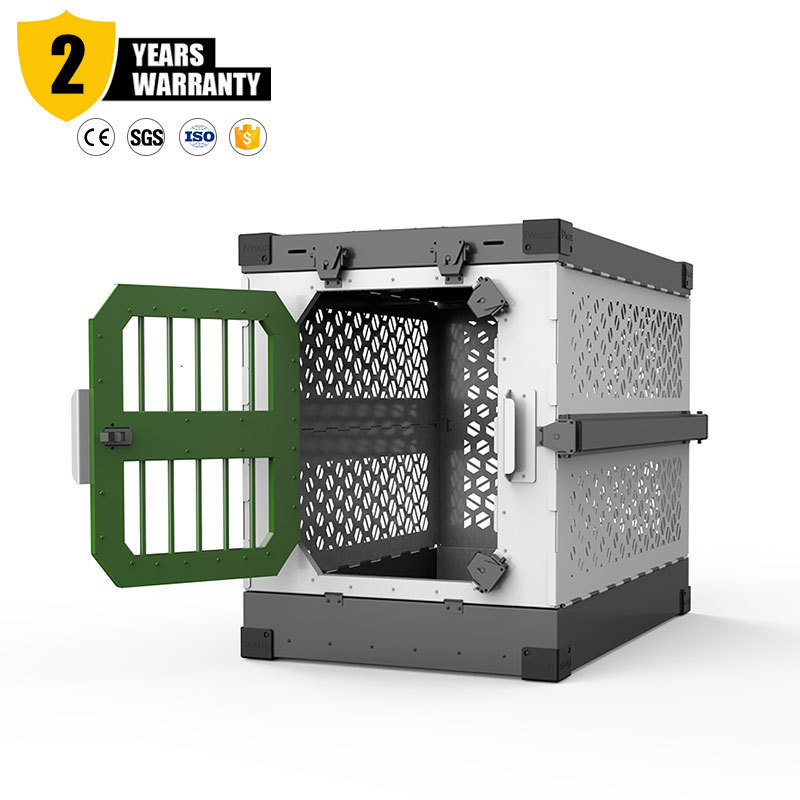 Professional Production Comfortable Impact Dog Crate Breathable On-Board Aluminum Foldable Dog Crate