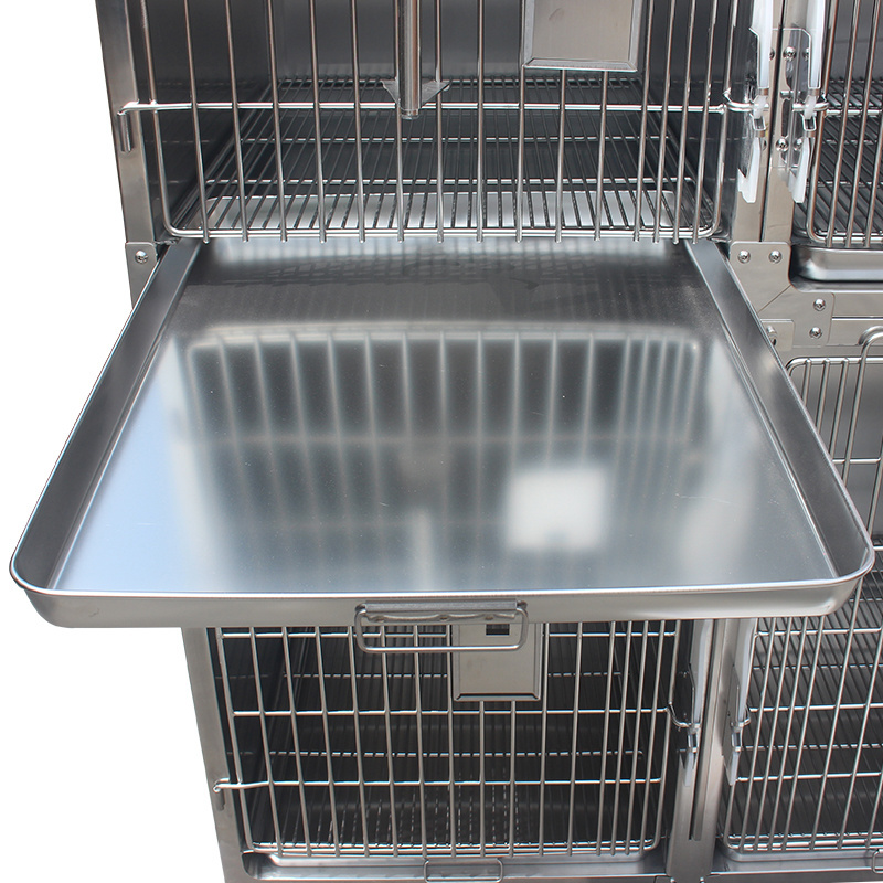 Wholesale Compartment Design Veterinary Cage Veterinary Stainless Steel Dog Cage With Wheel