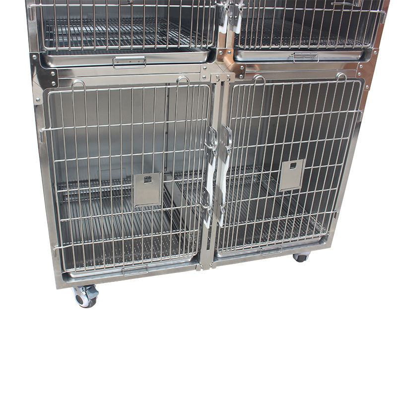 Special Price Anti Pinch Stainless Steel Door Design Veterinary Dog Crate Cage With Mute Wheel