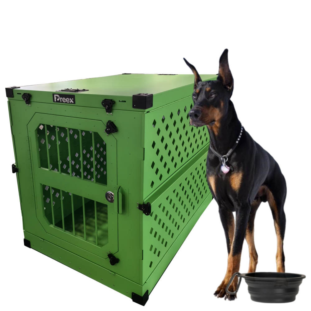 Luxury Aluminium Folding Metal Dog Cage  High Anxiety Aluminum Collapsible Dog Crate