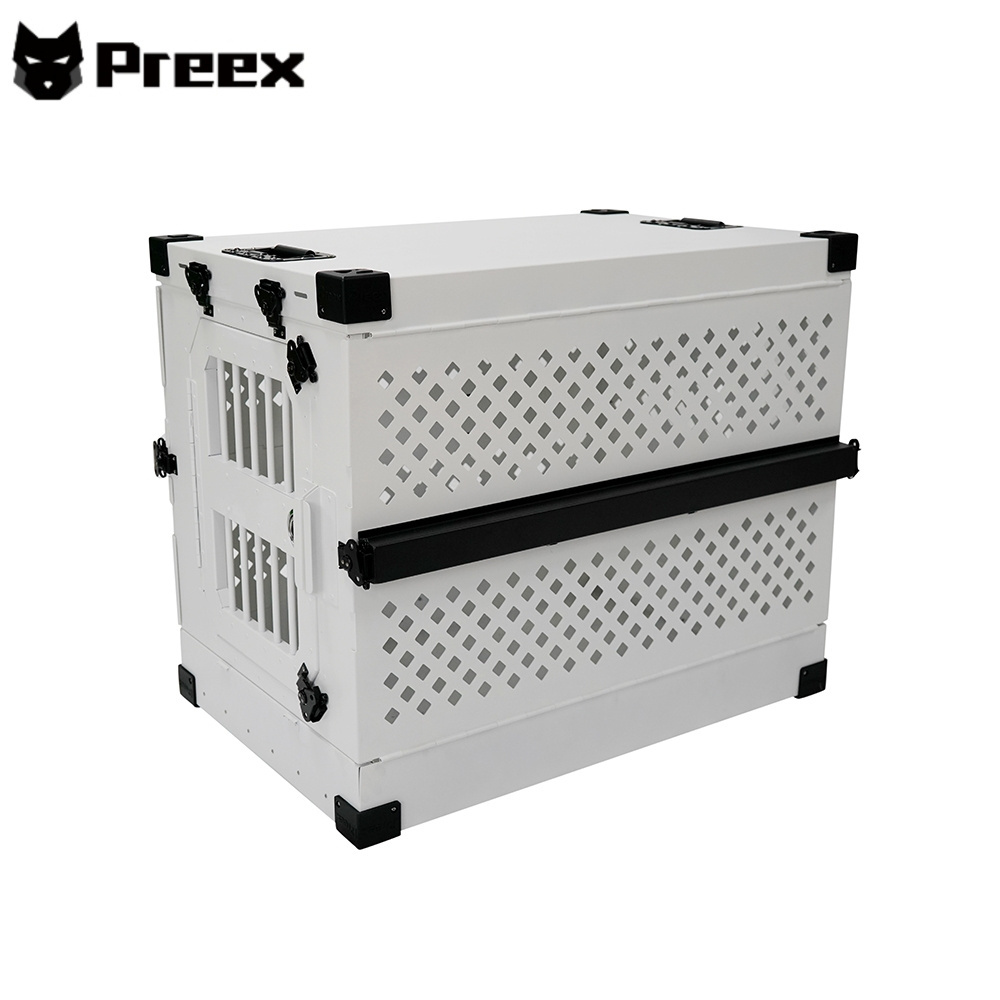 Aluminum Folding Dog Cat Cage Outdoor Portable Pet Dog Travel Carrier Car Airline Boarding Crates