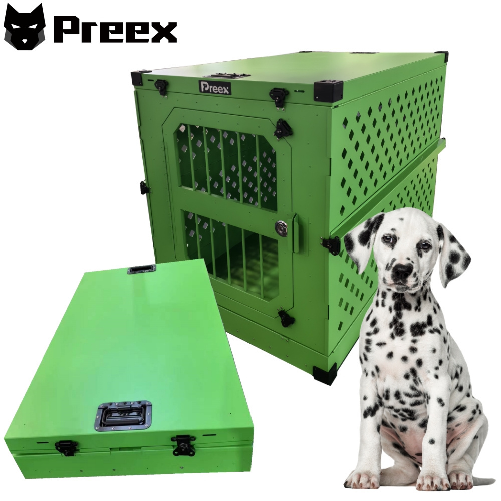 Wholesale Comfortable Foldable Dog Travel Crate Outdoor Aluminum Collapsible Dog Kennel