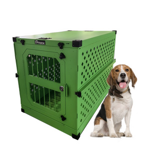 Wholesale Comfortable Foldable Dog Travel Crate Outdoor Aluminum Collapsible Dog Kennel