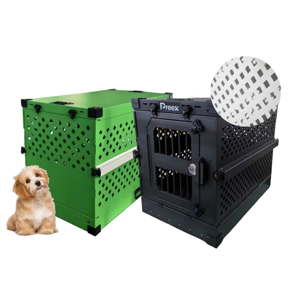 Preex Durable Aluminum Construction Collapsible Kennel Folding Pet Crate Perfect for Golden Retrievers