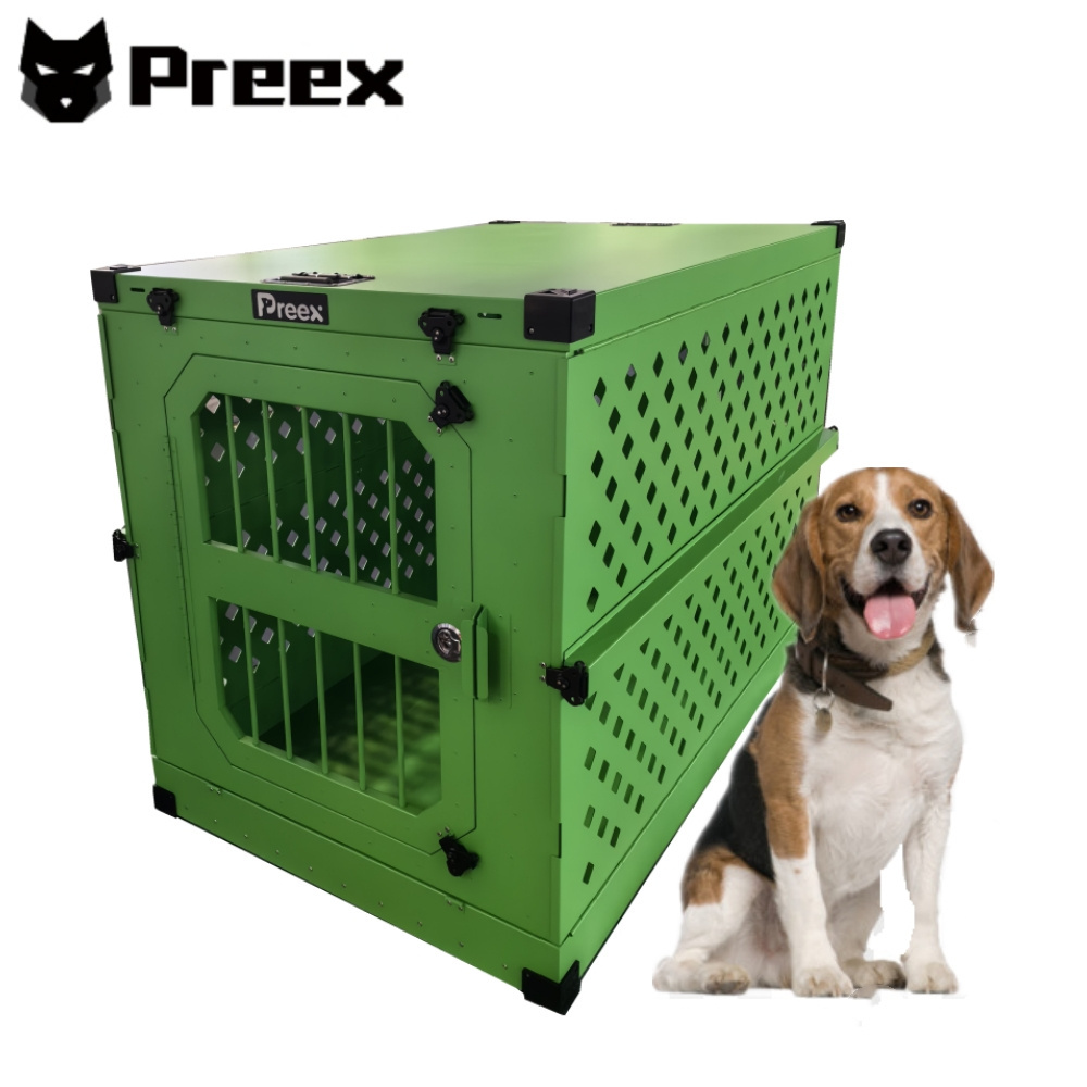 Luxury Aluminium Folding Metal Dog Cage  High Anxiety Aluminum Collapsible Dog Crate