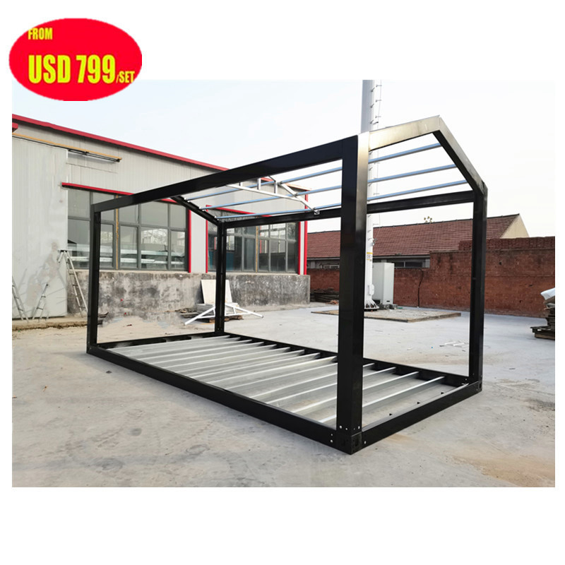 foldable folding Portable Prefab Living Flatpack pre fabricated office shipping container frame 20 ft  tiny houses design