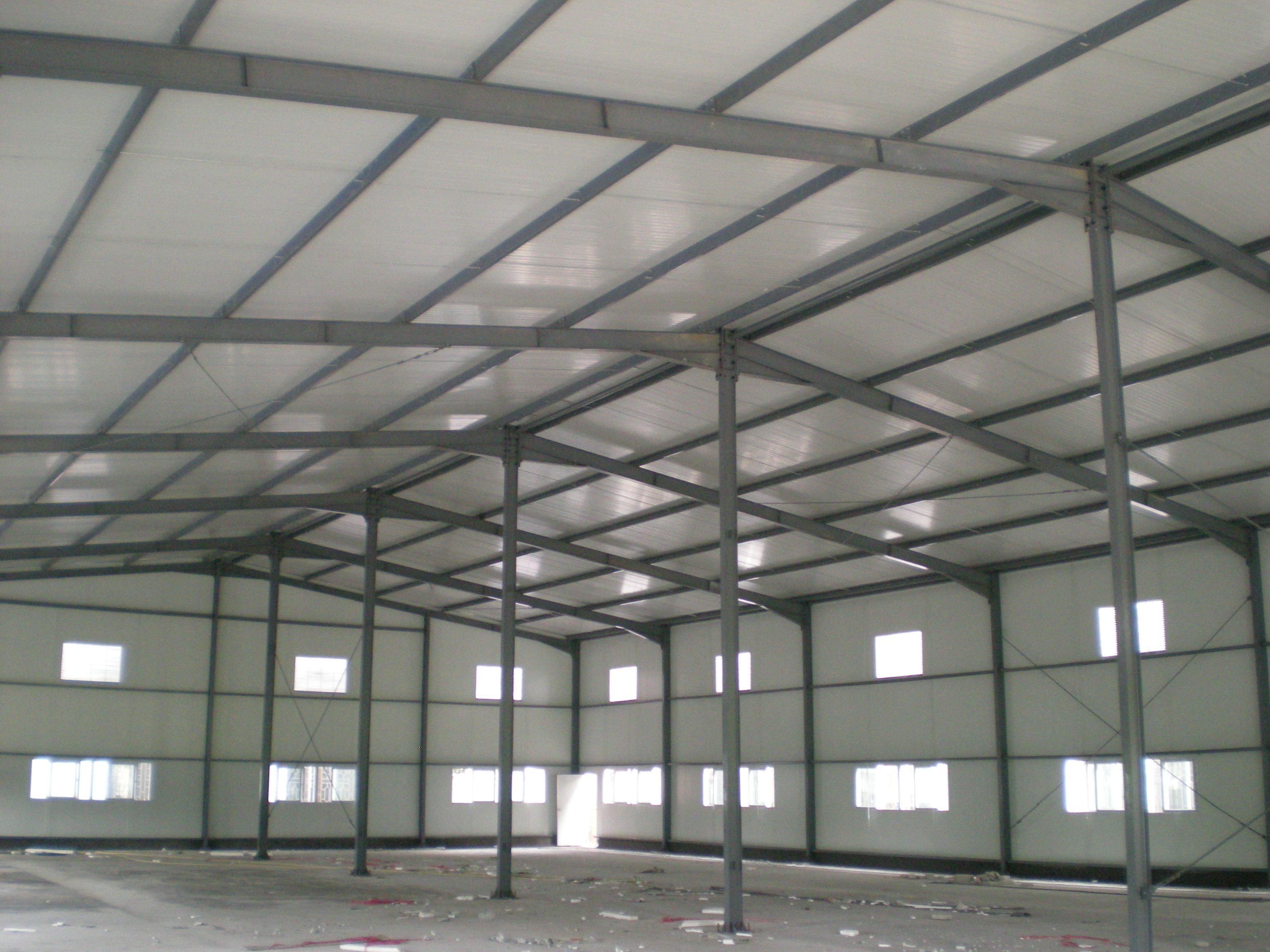 Easy assemble storage steel structure frame warehouse shed light weight Pre Fab warehouse structural with H beam