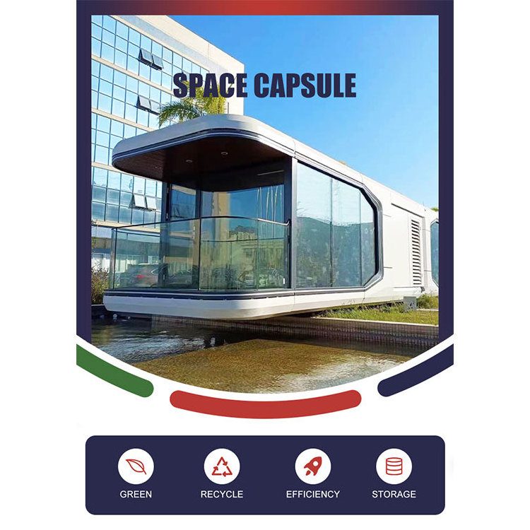 Outdoor Capsule House Commercial Space Airship Pod Prefab House 3 Bedrooms Luxury Vessel Home