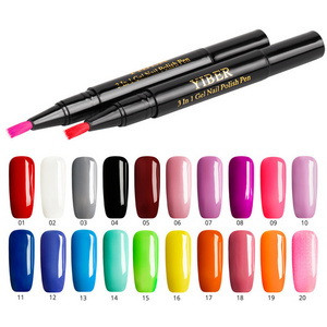 New Arrival 3 In 1 Long Lasting Gel Nail Art Polish Pens Multicolor Nail Polish Glue Easy to Use Nail Glue