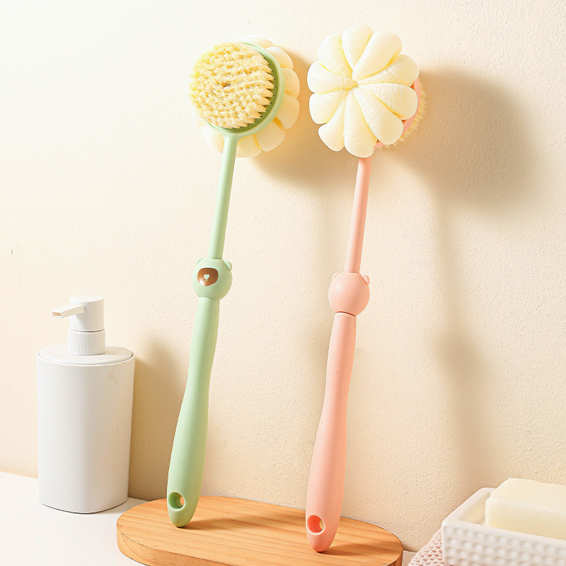 New Arrival Soft Long Handle Cleaning Brush Shower Massage Bristles Body Back  Wash Exfoliating Cleaning Tools Remover