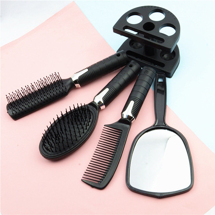 Customization 5pcs/set Hair Brush Cheap Black Detangling Waterproof Wholesale Hair Brush Set Air Cushion Hair Comb And Brushes