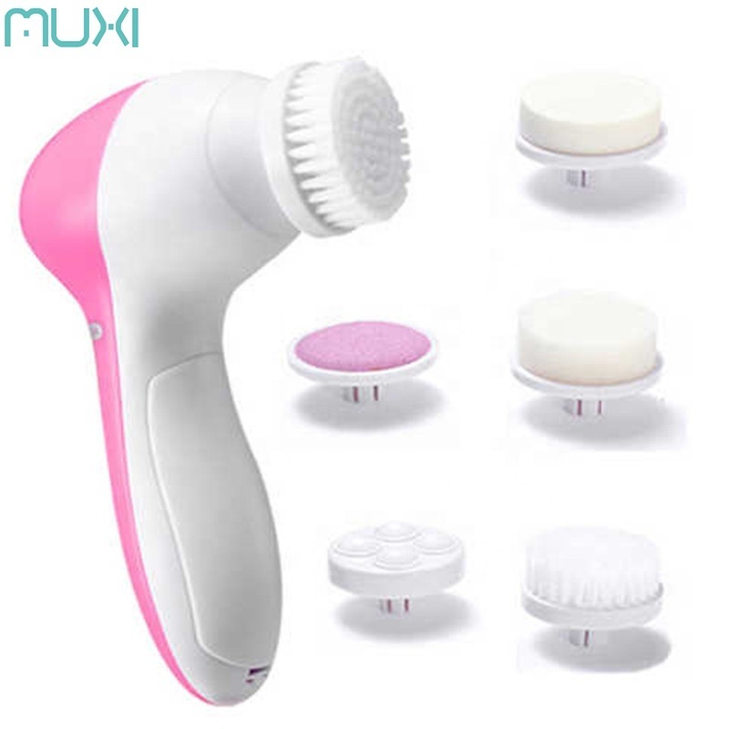 5 In 1 Deep Clean Face Skin Care Massager Beauty Care Spin Brush Compatible Replacement Electric Silicone Facial Cleaning Brush