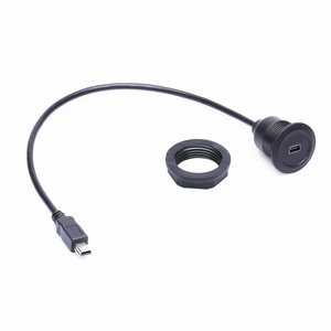 Car Dashboard Flush Mount USB 2.0 A Female To Mini 5pin USB Extension Cable 3ft