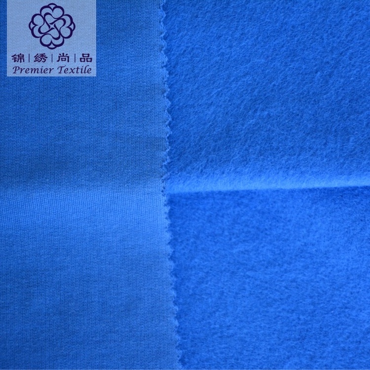 Wholesale 32S Strech Knitted Combed Cotton Fleece Fabric Brushed High Quality 95% cotton 5% Elastane Fabric For Fleece Hoodie