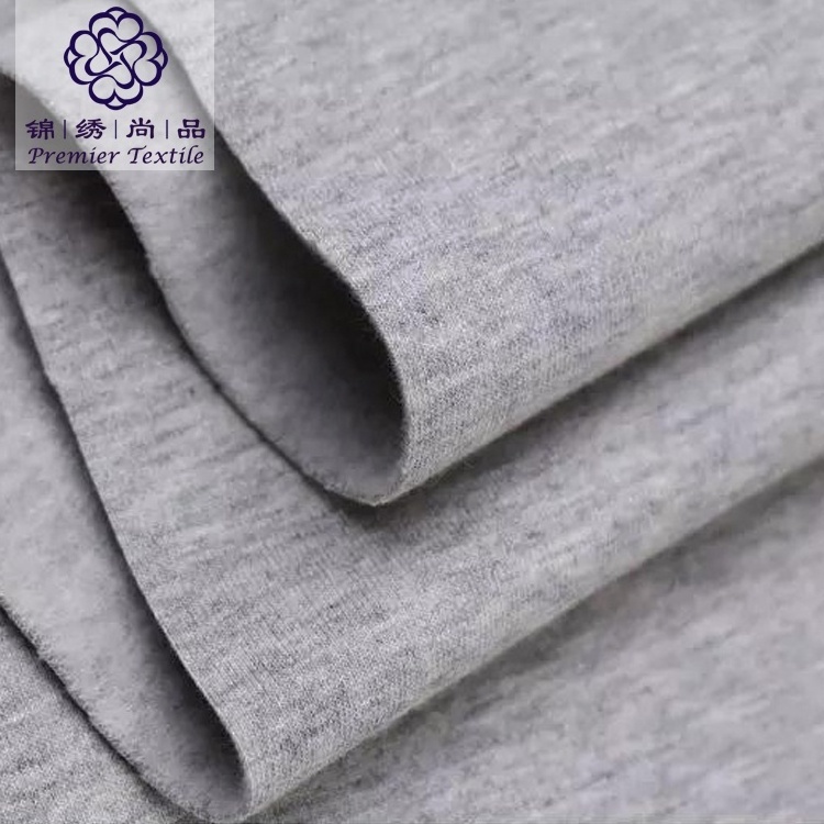 Wholesale 32S Strech Knitted Combed Cotton Fleece Fabric Brushed High Quality 95% cotton 5% Elastane Fabric For Fleece Hoodie