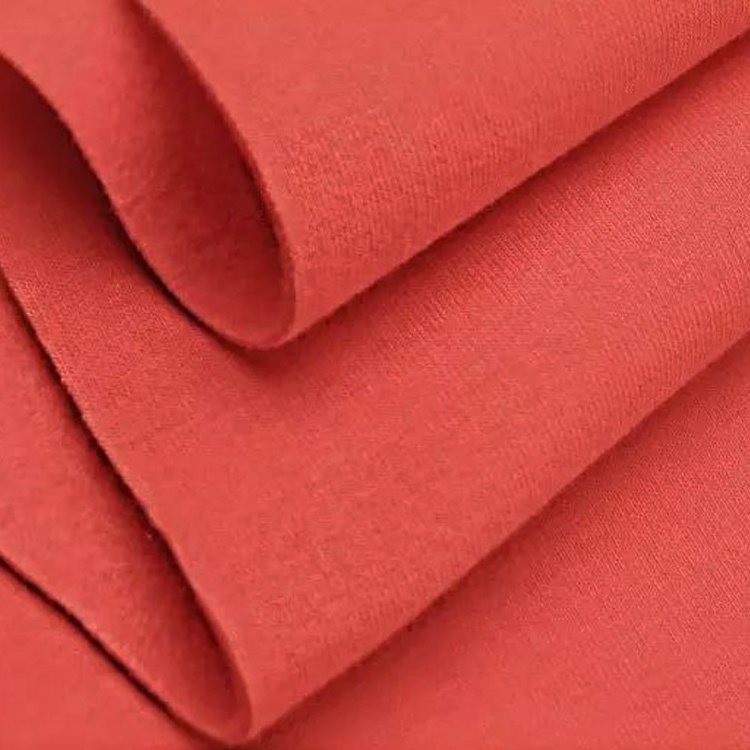 Wholesale 32S Strech Knitted Combed Cotton Fleece Fabric Brushed High Quality 95% cotton 5% Elastane Fabric For Fleece Hoodie