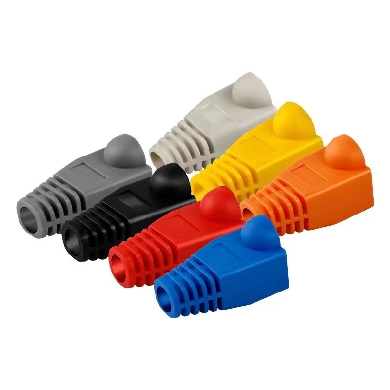 RJ45 Modular Plug Protection Boots Cat5e Cat6 Diameter 5.7-6.2mm Plastic Protection Sleeves