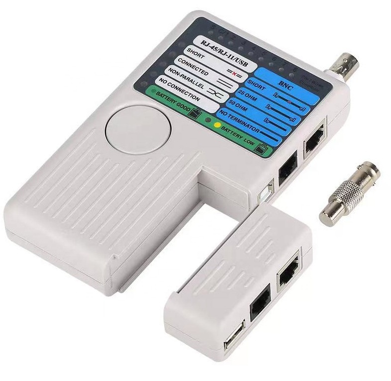 Free Shipping 4 In1 RJ11 RJ45 Network Cable Tester USB BNC LAN Cable Cat5 Cat6 Wire Tester Tracker Detector Network Tool