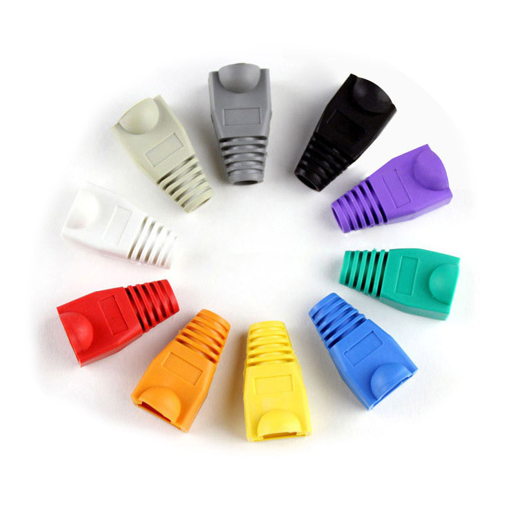 RJ45 Modular Plug Protection Boots Cat5e Cat6 Diameter 5.7-6.2mm Plastic Protection Sleeves