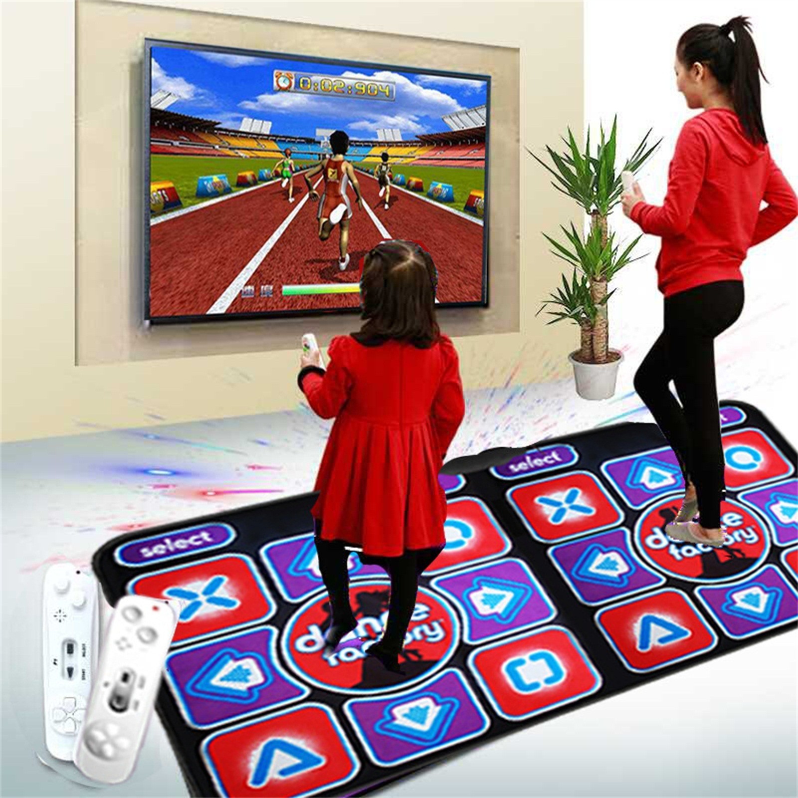 Hot Sale 2 Persons Electronic Dance Mat Game Adults Kids Exercise Wireless Double Dance Floor Mat for Home