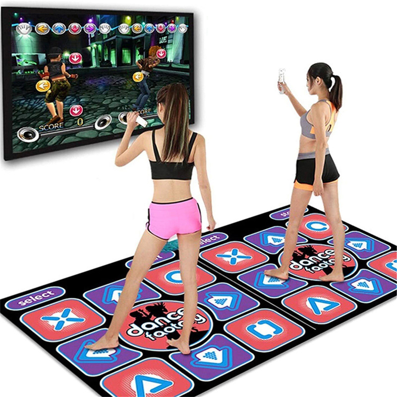 Hot Sale 2 Persons Electronic Dance Mat Game Adults Kids Exercise Wireless Double Dance Floor Mat for Home