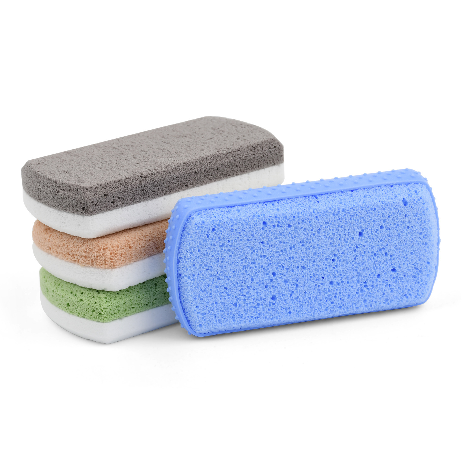 Wholesale foot scrubber double-sided foam glass pumice stone for exfoliation