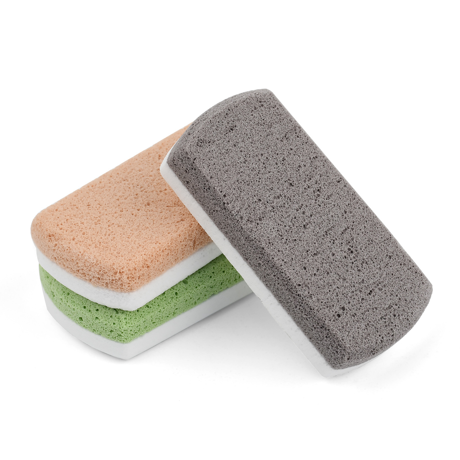 Wholesale foot scrubber double-sided foam glass pumice stone for exfoliation