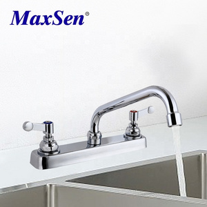 Maxsen Centerset Faucets 8" Hot and Cold Centerset Commercial Bar Faucet Deck mount Chrome Centerset Kitchen Faucets