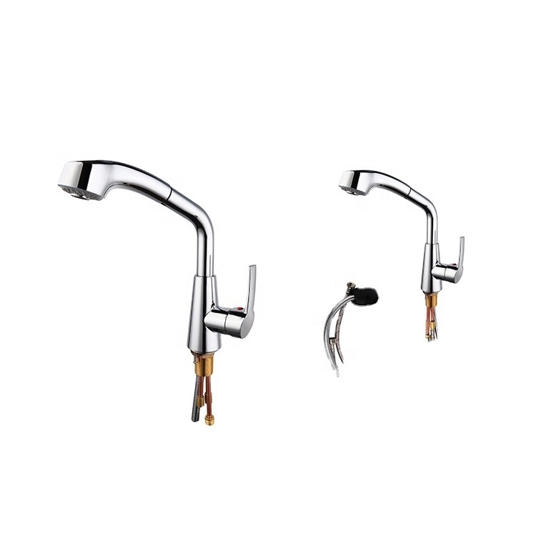 Chrome Single Handle UPC Retractable Pull Out Down Sprayer Kitchen Mixer Taps Faucets with Gravity Ball